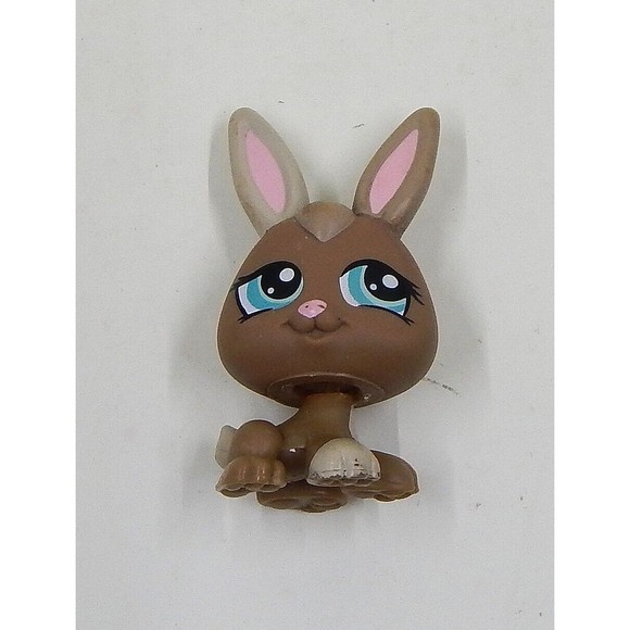 Littlest Pet Shop Tan Bunny Rabbit Blue Eyes Hasbro 2009 LPS - Picture 7 of 9